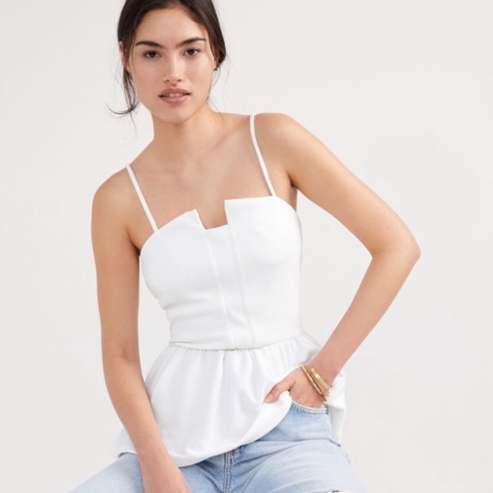 Anthropologie Evanne peplum tank Eri & Ali L
